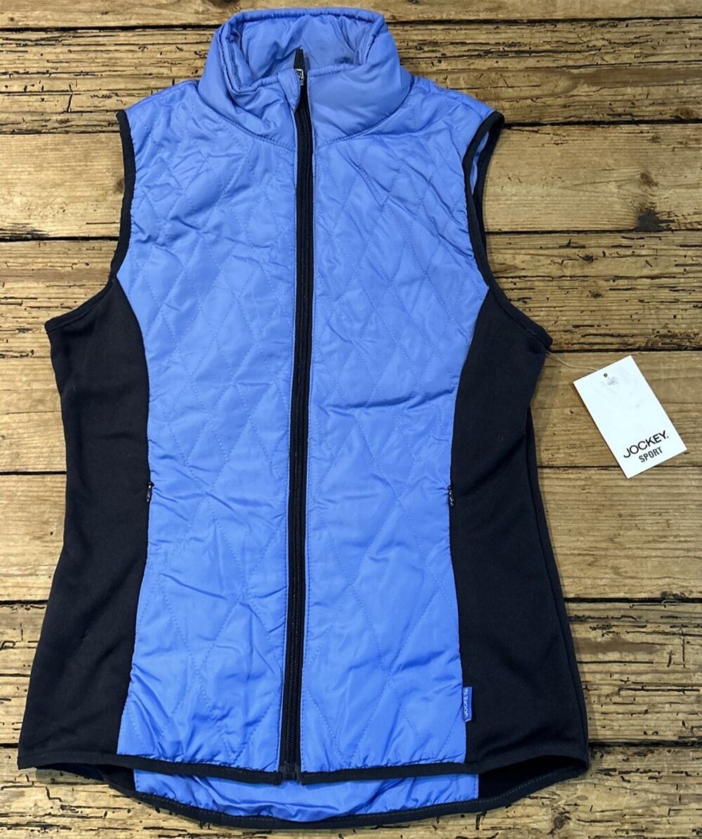 Jockey Sport Women’s Blue/Black Crystal Frost Vest Size S NWT